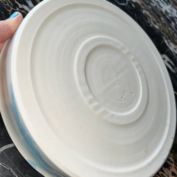 Vintage Ceramic Blue Abstract Dish - Picture 2 of 5